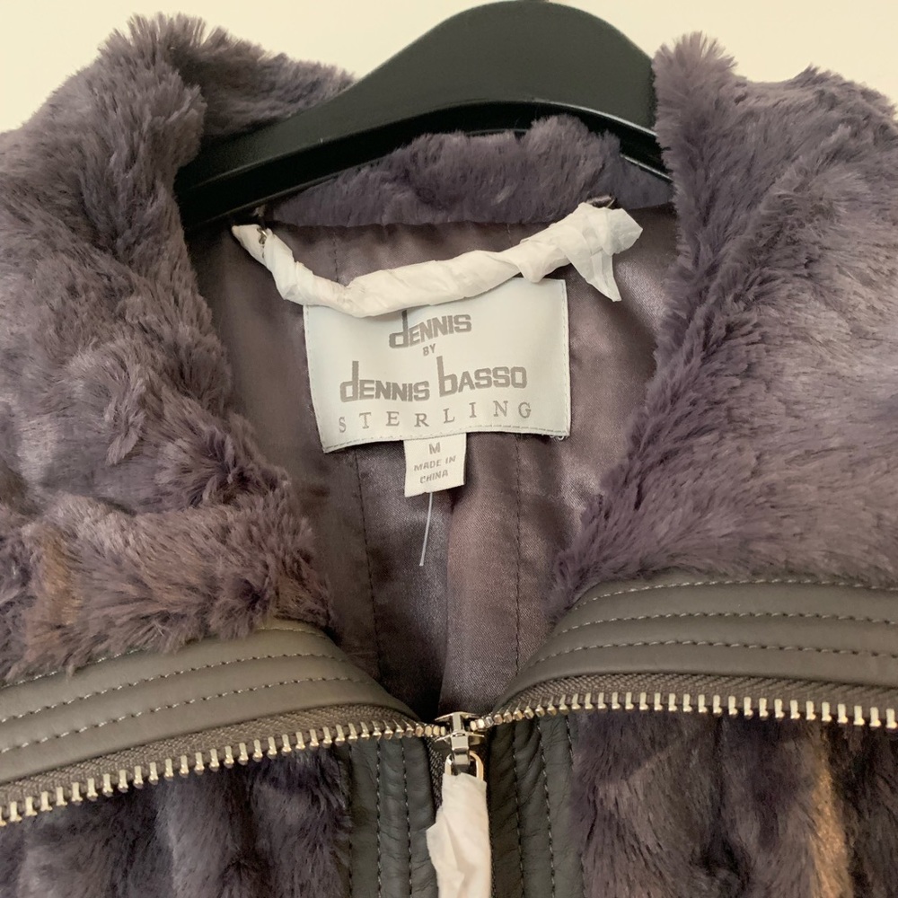 Dennis Basso Faux Leather/Fur Jacket